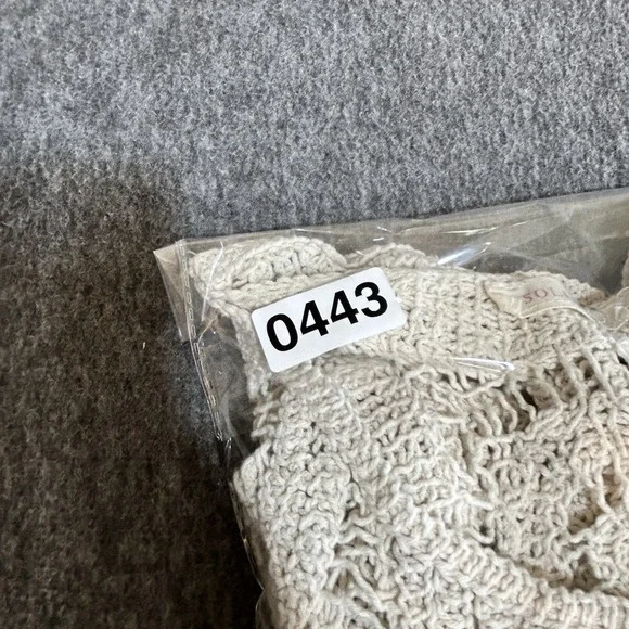 SOLITAIRE Crochet Lace Bell Sleeve Top Cream Knit Festival Boho Beach Hippie L - Picture 9 of 10